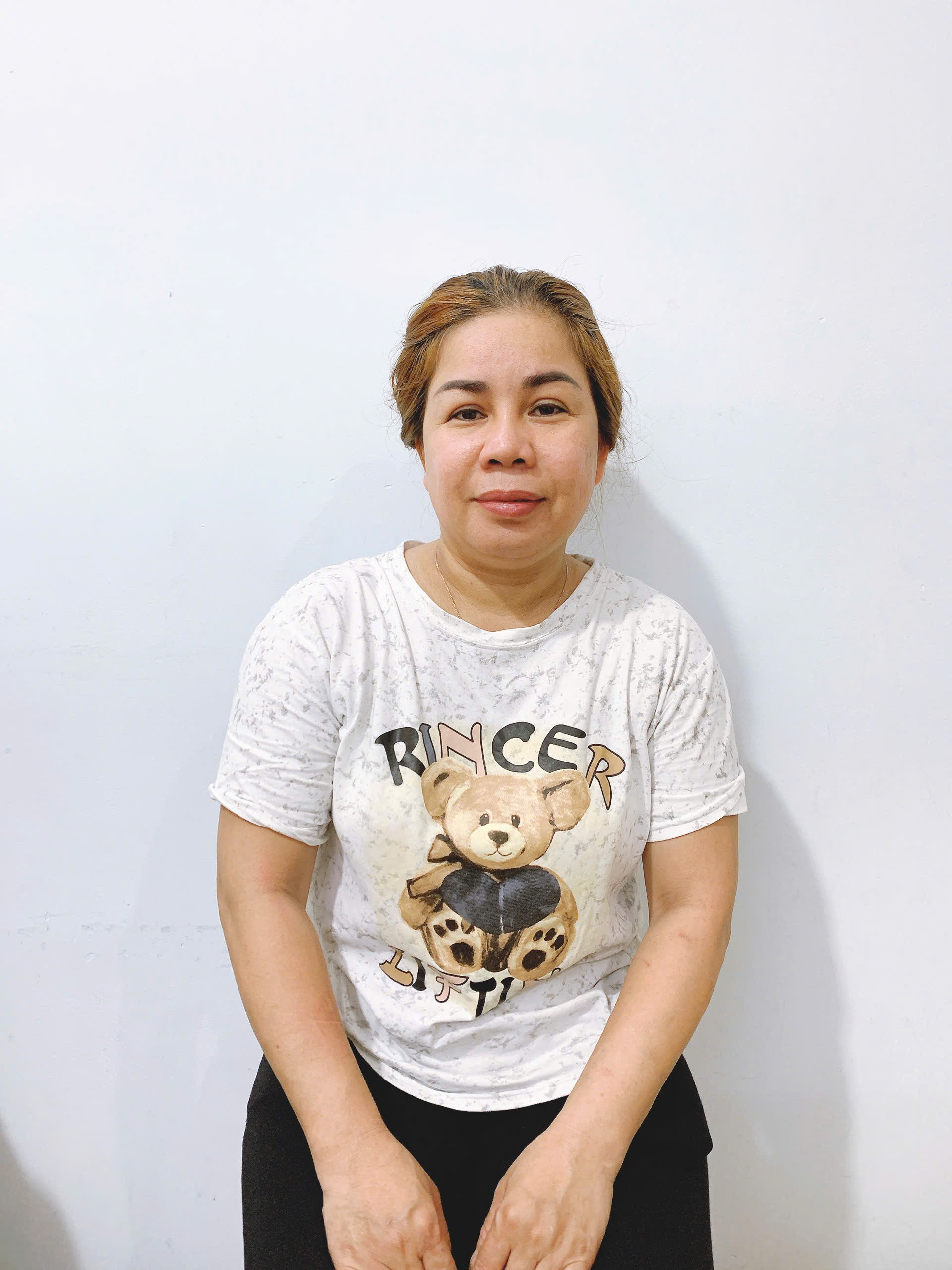 Chị Kiền sinh năm 83 quê Đồng Tháp đi làm ổn định, gắn bó lâu dài