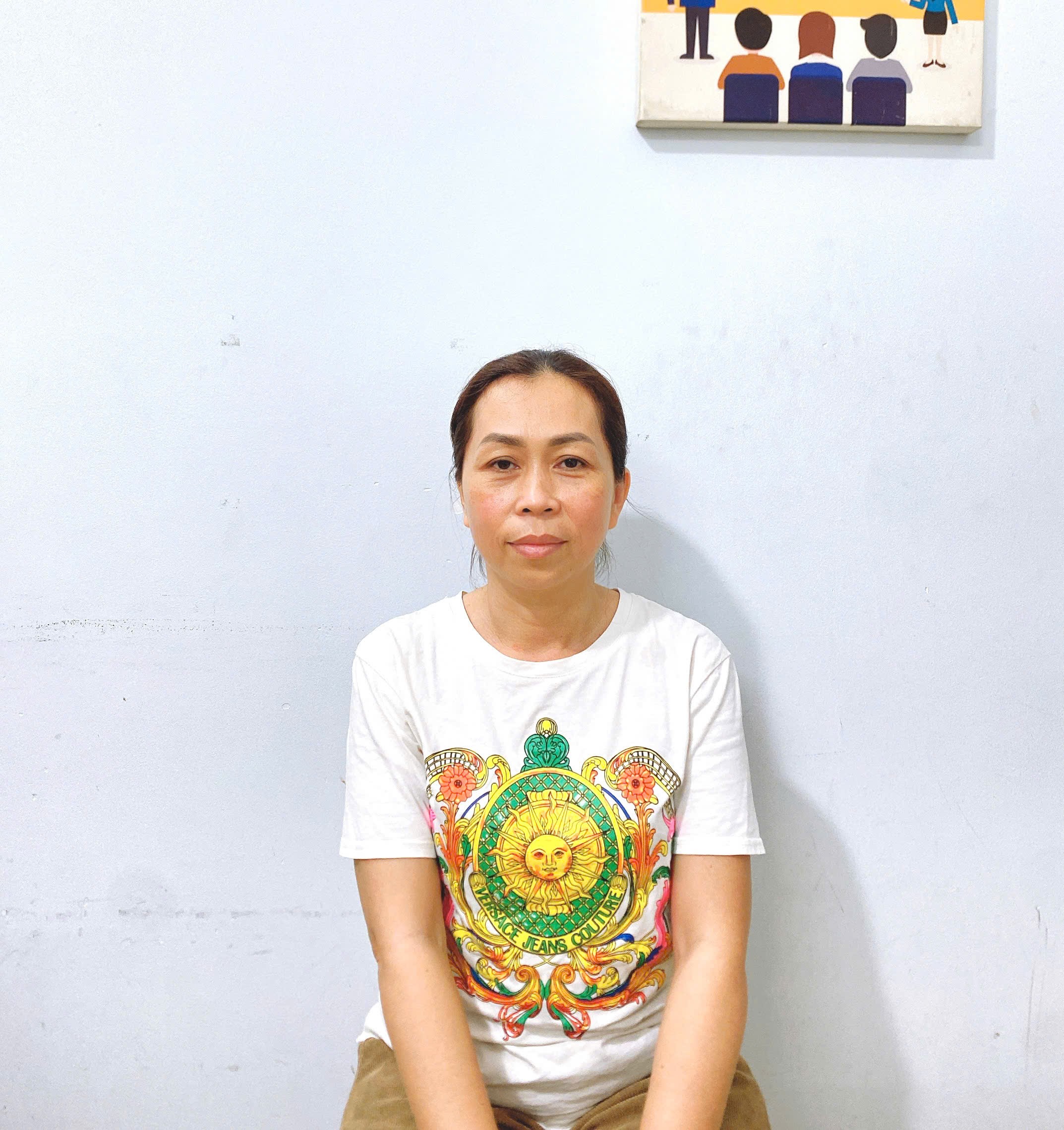 Chị Nguyệt chuyên chăm bé