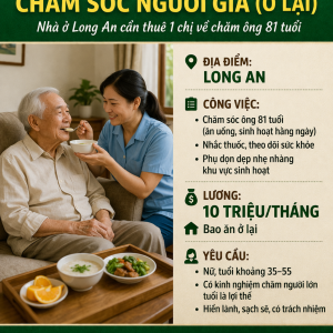 TUYỂN GẤP NGƯỜI CHĂM BÀ – LƯƠNG 12 TRIỆU