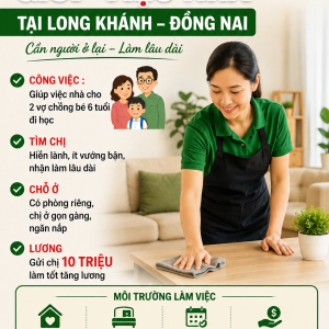 CẦN TUYỂN GẤP CHỊ GIÚP VIỆC ĐI LÀM NGAY : 0978609760 ( có zalo)