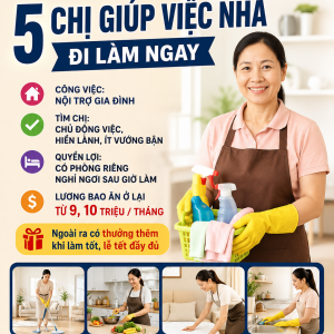 Tuyển Gấp 5 Chị Giúp Việc Nhà Đi Làm Ngay : 0978609760 (có Zalo)