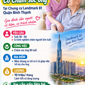 +Cần tuyển gấp cô chăm sóc ông chung cư landmark 81 Tầng Bình Thạnh