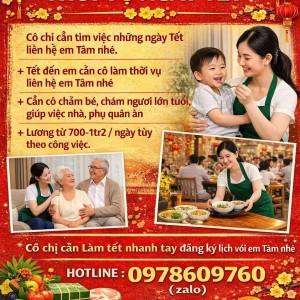 TÌM NGƯỜI LÀM THỜI VỤ NGÀY TẾT : 0978609760( zalo)