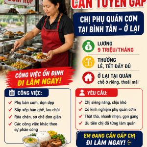 CẦN TUYỂN GẤP  : 0978609760